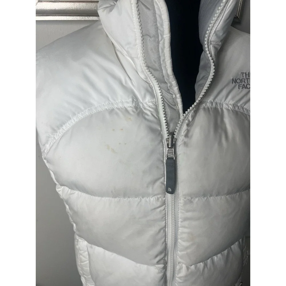 The North Face Down Puffer Vest White Girls Large Youth Goose Down